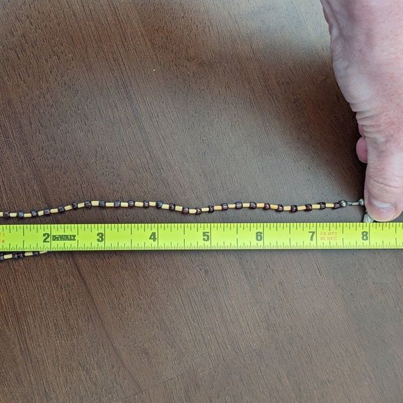 Choker necklace bamboo and garnet - Picture 3 of 3